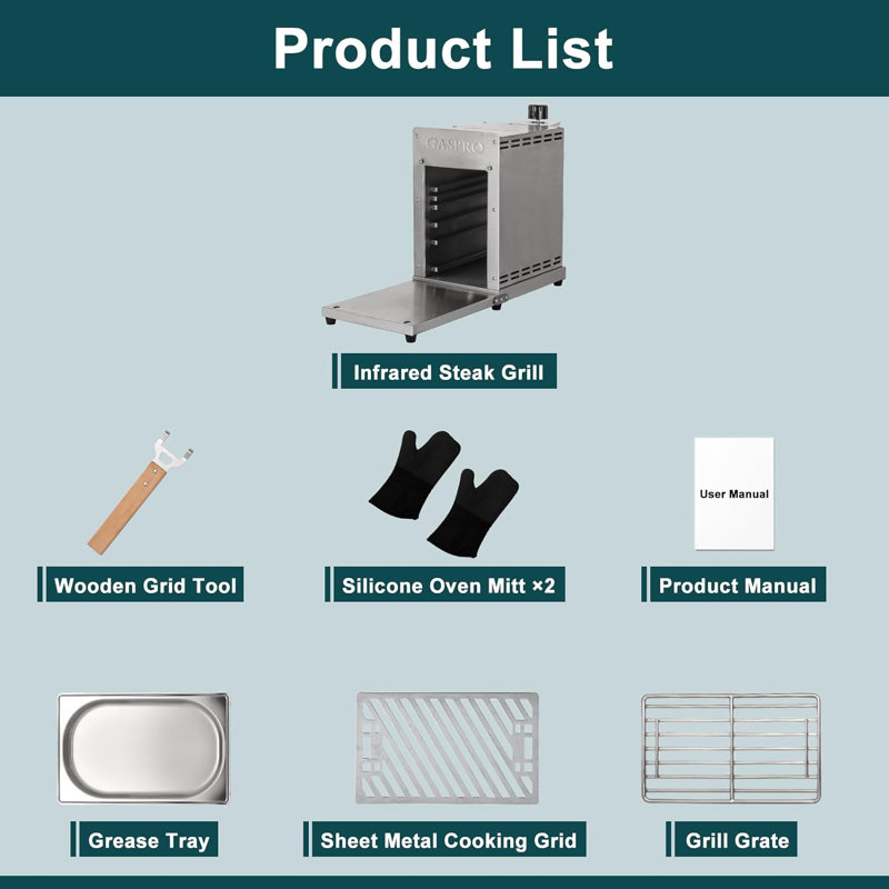 GASPRO Professional Propane Infrared Steak Grill, Quick Cooking